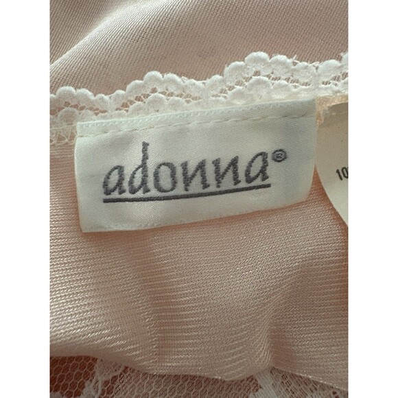 Vintage Adonna Nightgown Size M Pink Sheer Satiny Negligee Lace Fairy Whimsy* - Picture 5 of 16